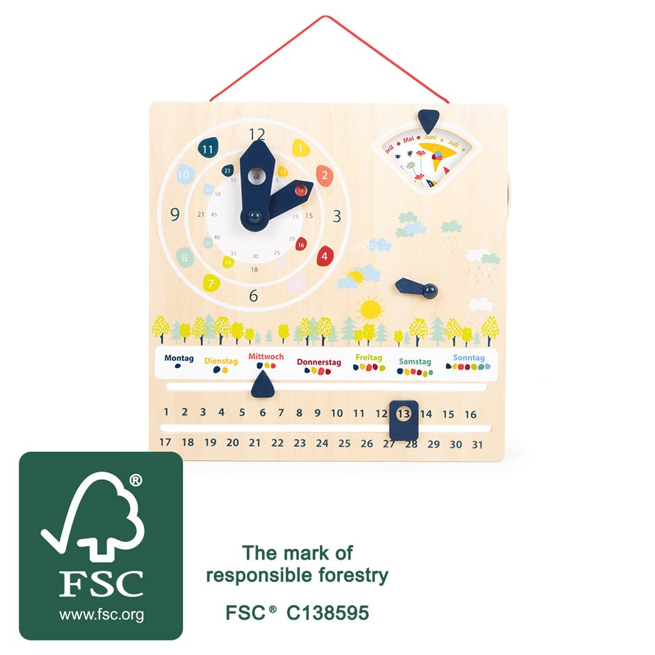 Lernuhr mit Kalender „Educate“