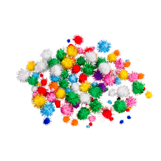 Glitter Pom Poms 100er Set
