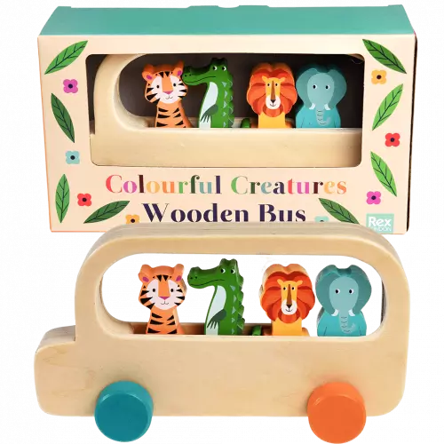 Hölzerner Bus Colourful Creatures