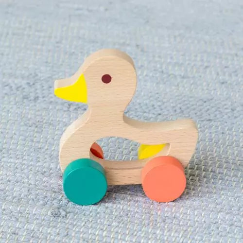 Schiebespielzeug aus Holz - Ente
