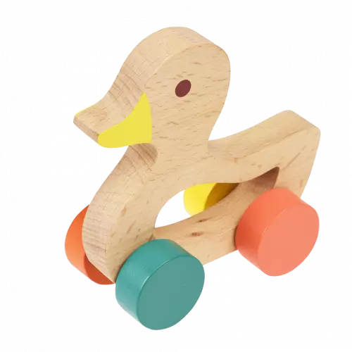 Schiebespielzeug aus Holz - Ente