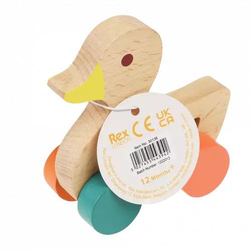 Schiebespielzeug aus Holz - Ente