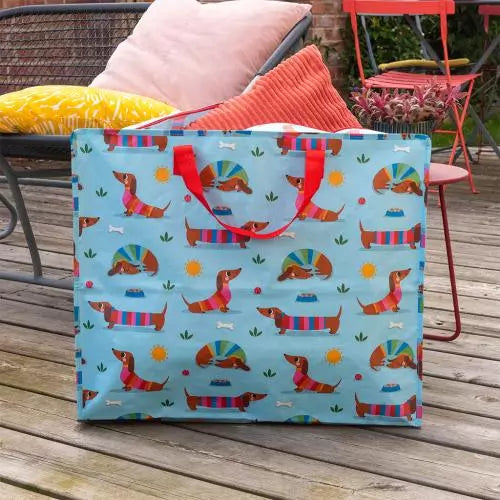 XXL-Tasche - Dackel (blau)