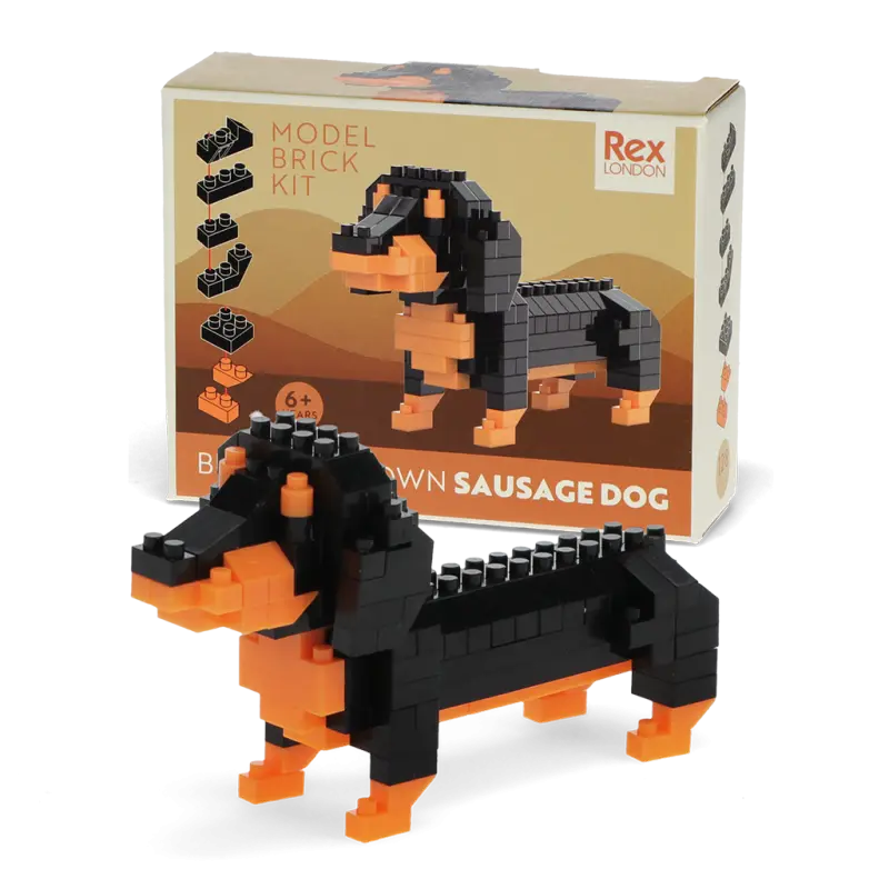 Konstruktions-Set Hund aus Bausteinen - Dackel
