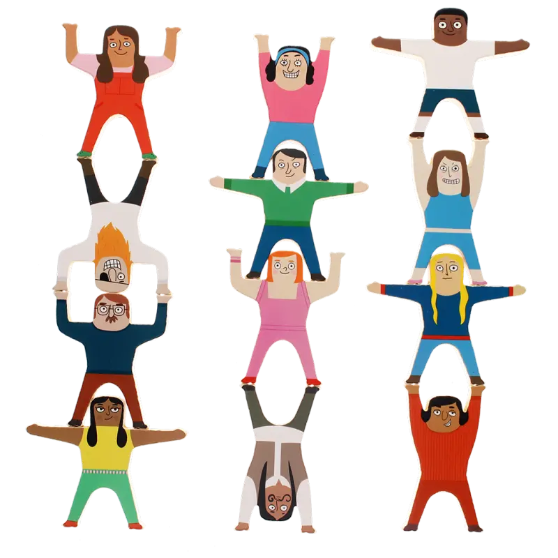 Stapelspiel mit Holzfiguren