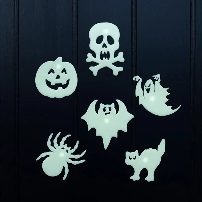 Im Dunkeln leuchtende Aufkleber (Box mit 12 Stück) - Spooky