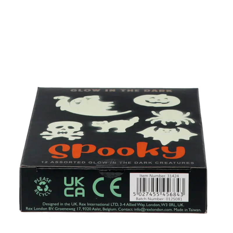Im Dunkeln leuchtende Aufkleber (Box mit 12 Stück) - Spooky
