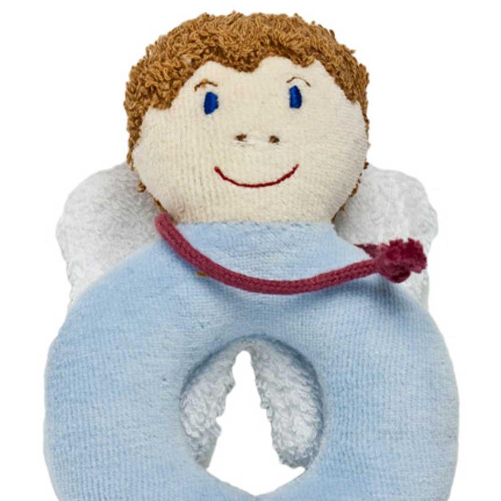Baby-Rassel hellblau und rosa