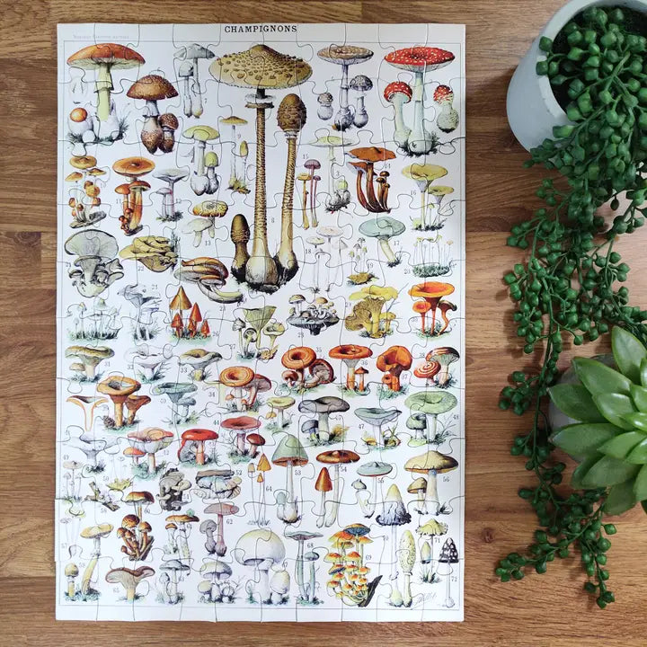 100-teiliges Puzzle — Vintage-Pilz