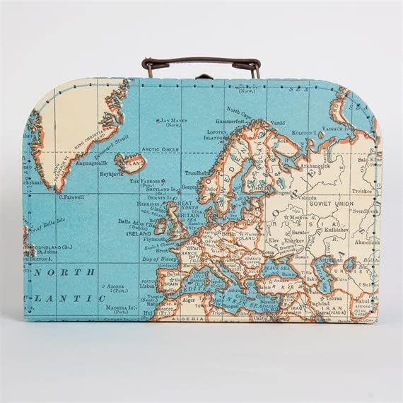 3er-Set Koffer: Vintage Weltkarte