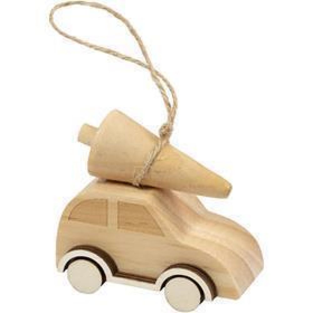 Auto mit Weihnachtsbaum zum Bemalen