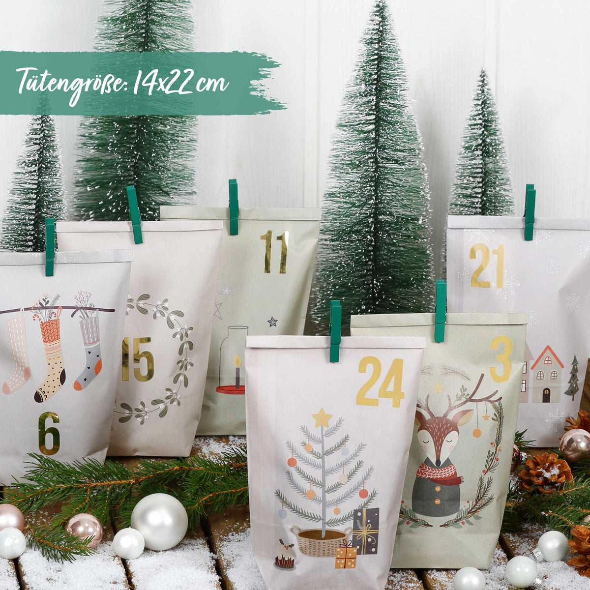 Adventskalender bedruckt Strumpf & Co