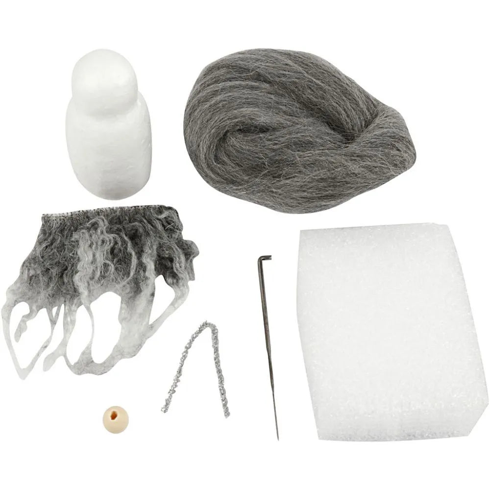 Mini Bastelset - Weihnachtswichtel grau/melange