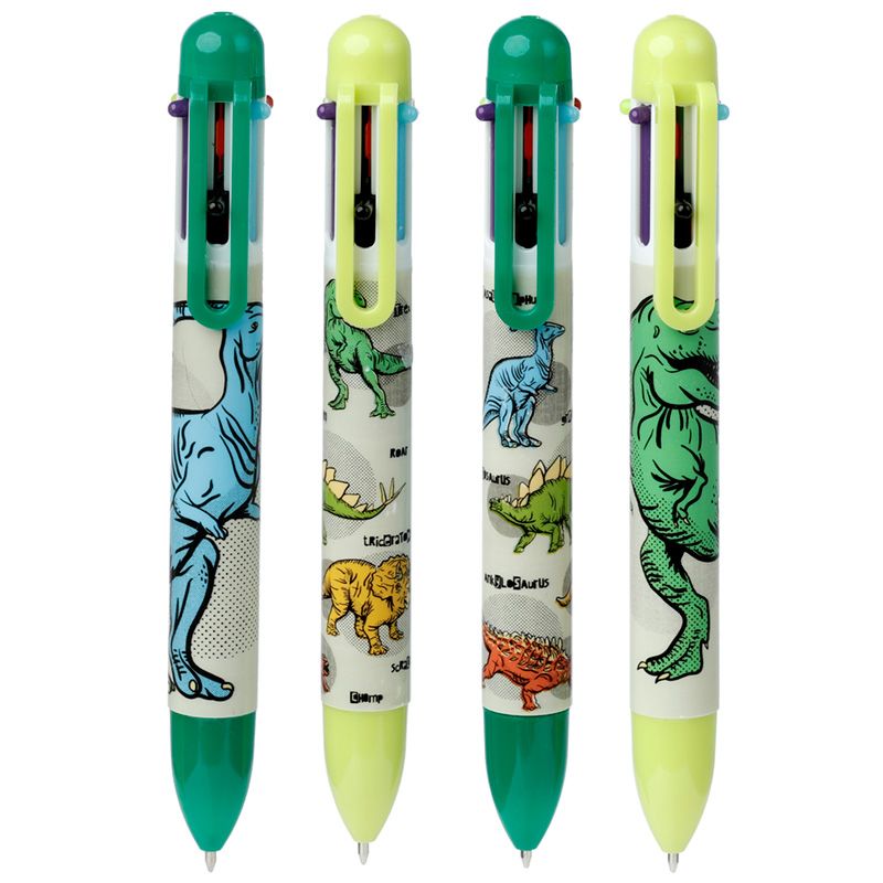 Dinosaurier mehrfarbiger Kugelschreiber (6 Farben)