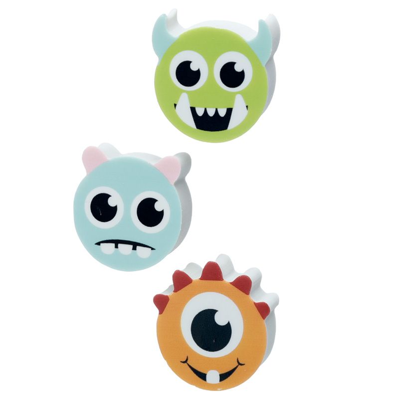 Monster Radiergummis 3er Set