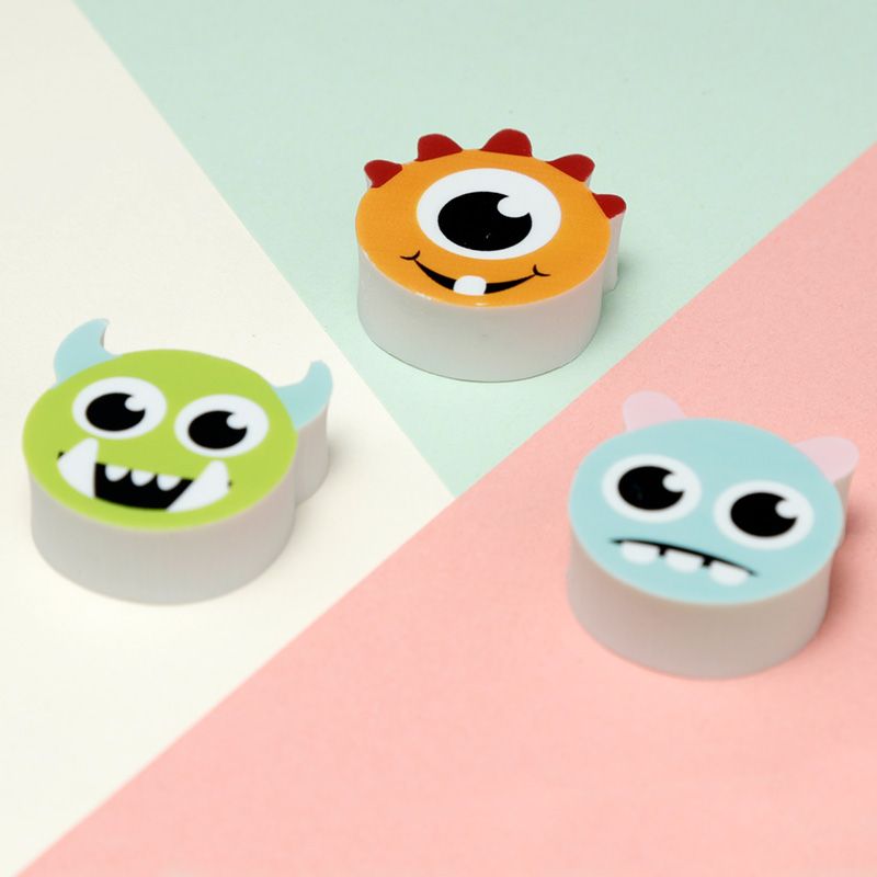 Monster Radiergummis 3er Set
