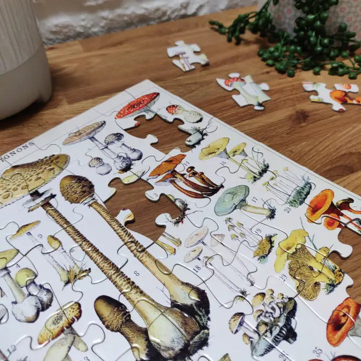 100-teiliges Puzzle — Vintage-Pilz