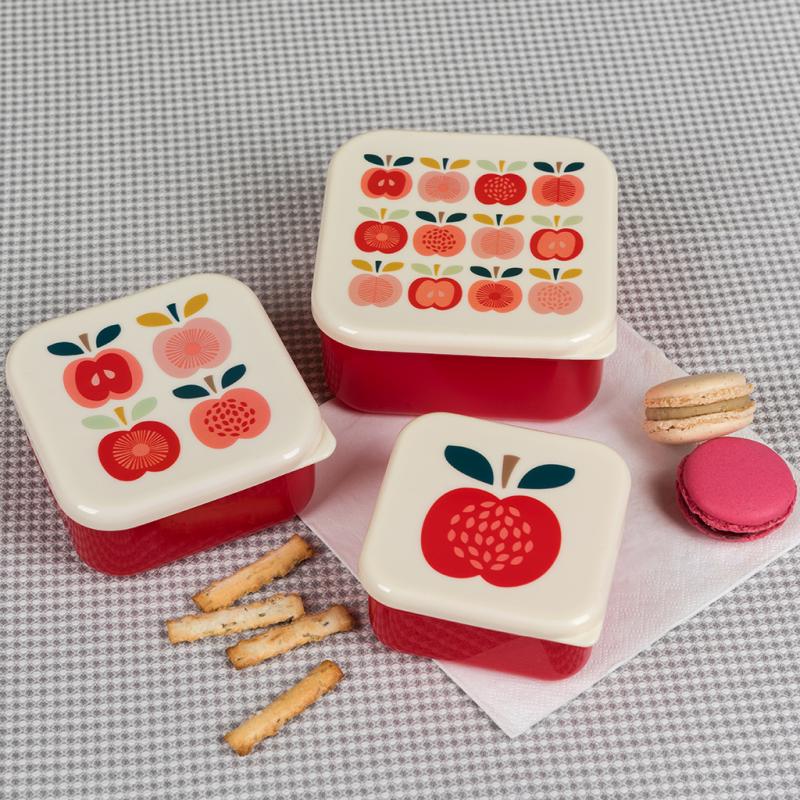 3er Set Snackdosen Vintage Apple