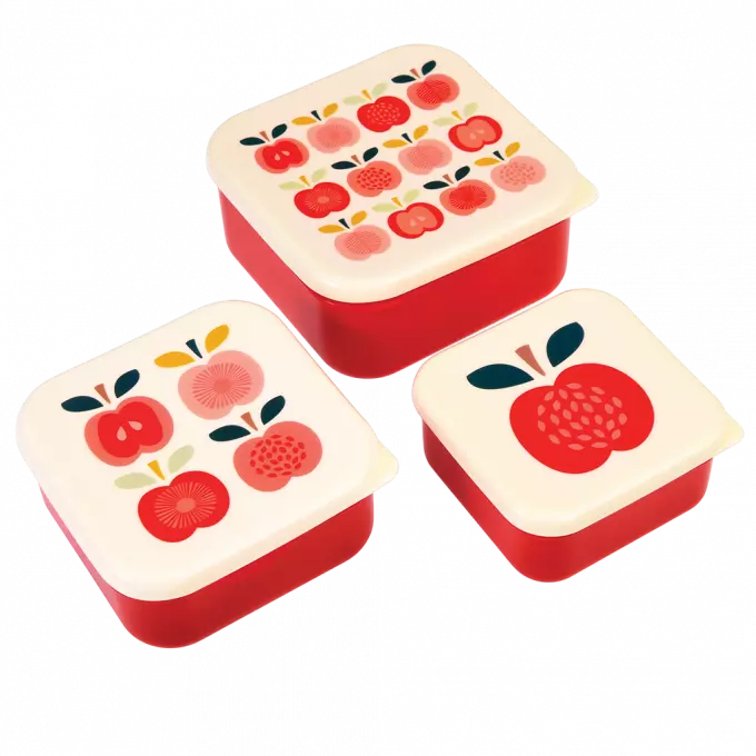 3er Set Snackdosen Vintage Apple