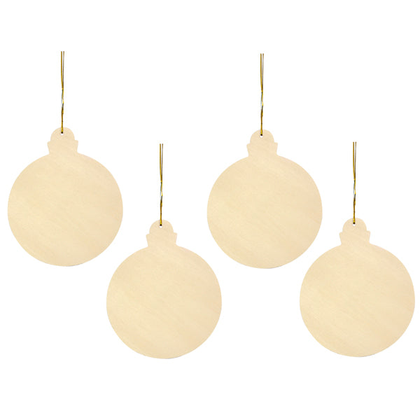 Grosse Christbaumkugel- Anhänger, flach 4er Set