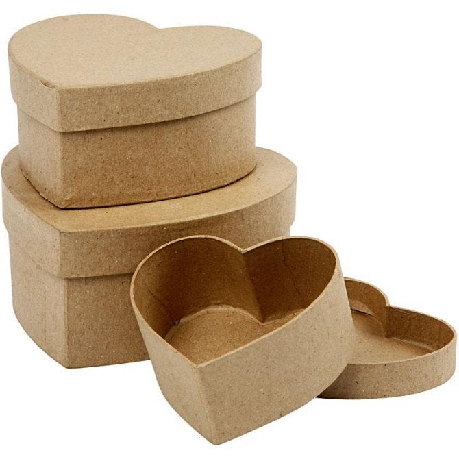 Pappmache Schachteln ideal zum Bemalen oder für Decoupage Technik