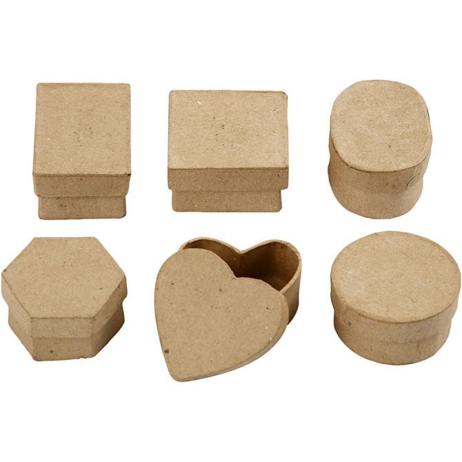 Pappmache Schachteln ideal zum Bemalen oder für Decoupage Technik