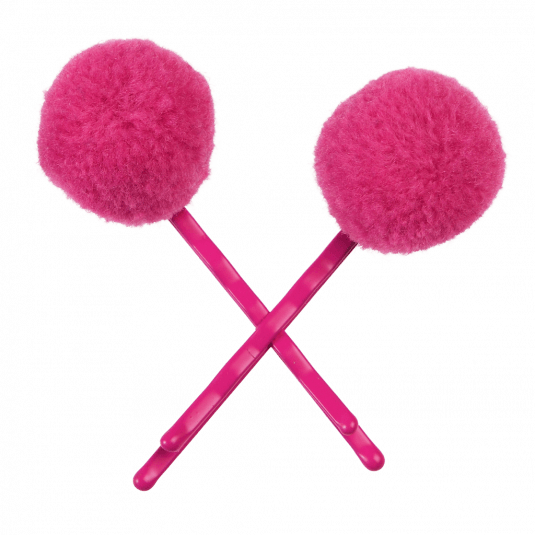 Vintage-Haarklammern Pink Pom Poms