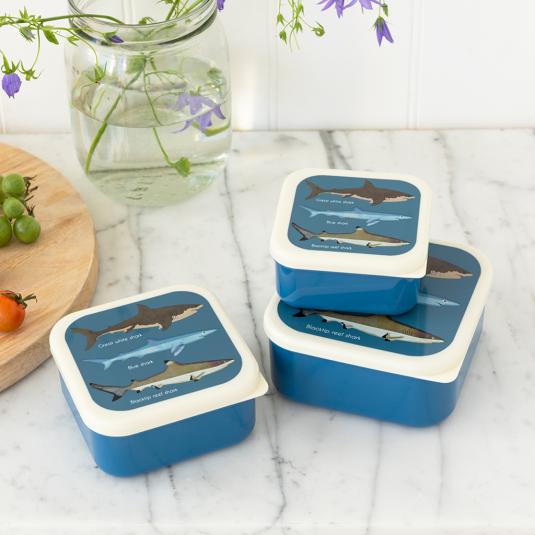 3er Set Snackdosen Sharks