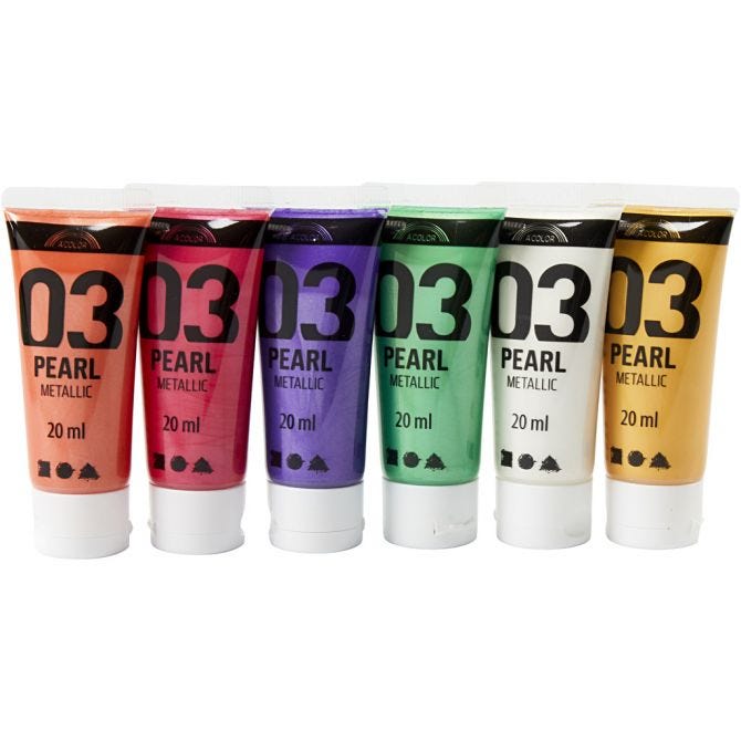 Acrylfarben Basic oder Metallic: 6 x 20 ml