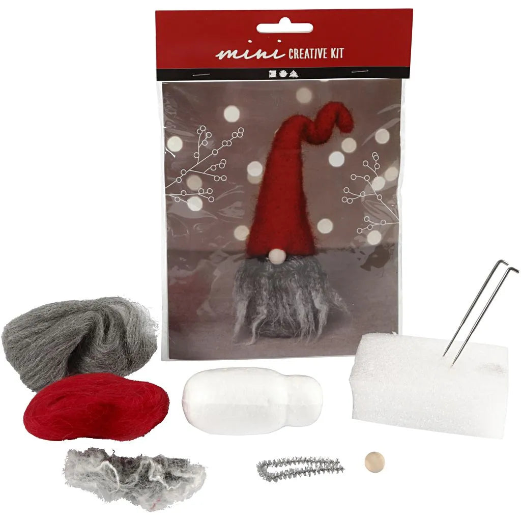 Mini Bastelset - Weihnachtswichtel rot Mütze