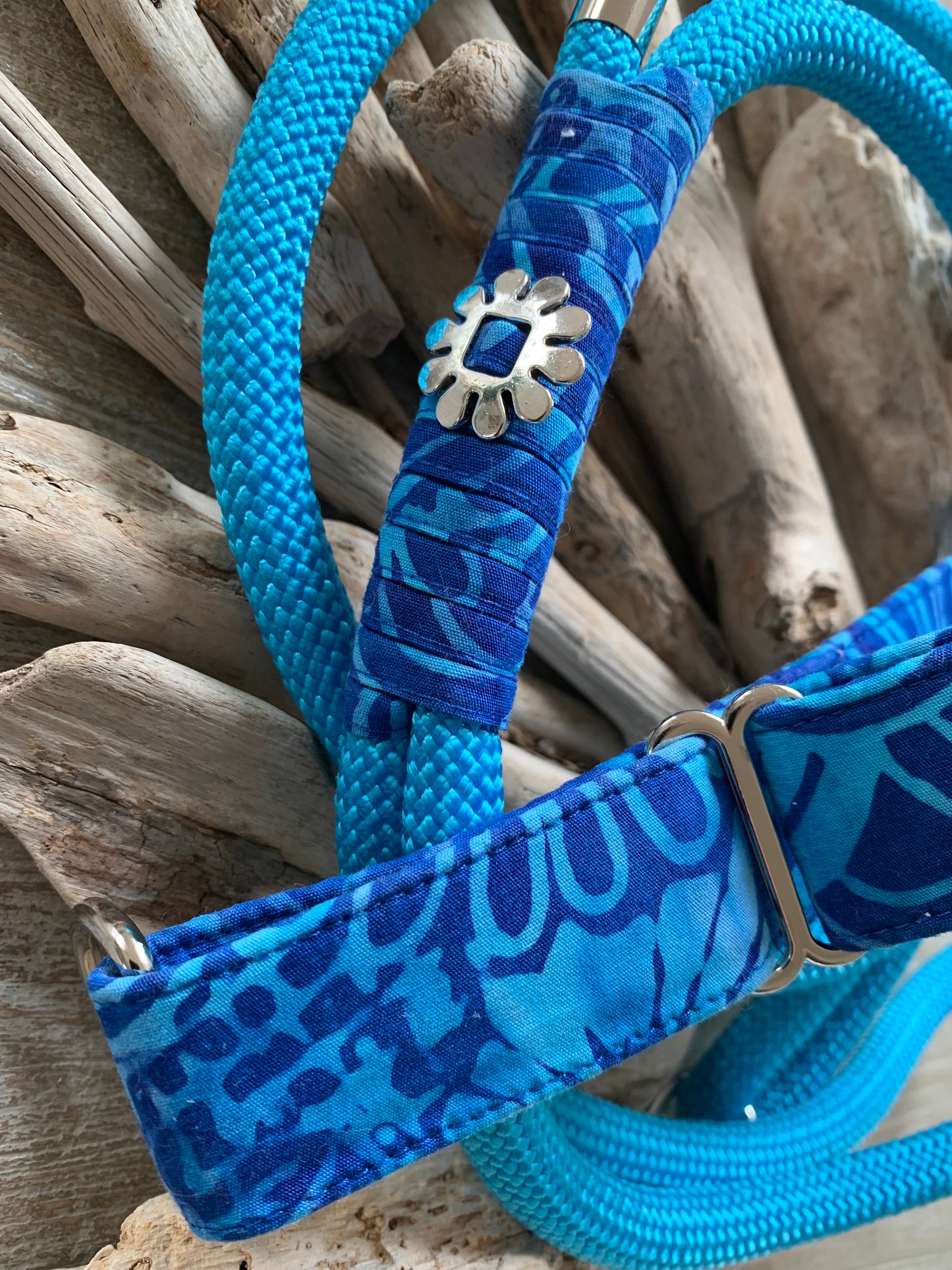 Hunde-Halsband & Leine "Ocean Blue"