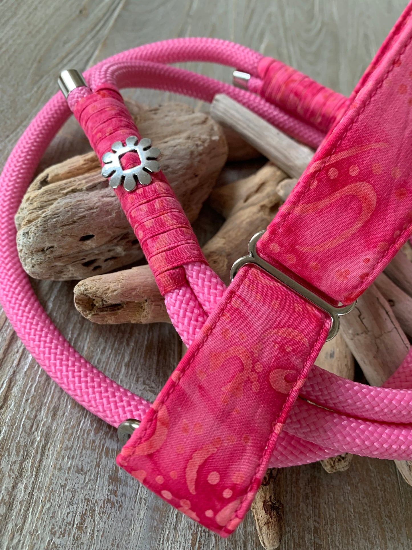 Hunde-Halsband & Leine "Rosa"