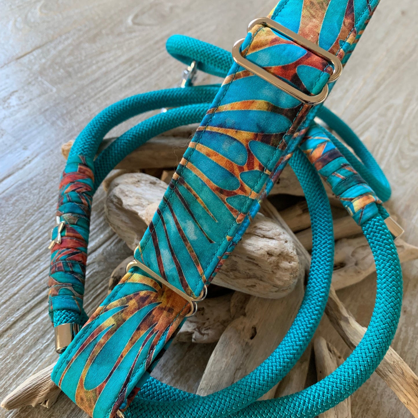 Hunde-Halsband & Leine "Tropical Feeling"