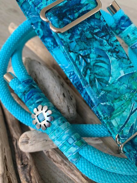 Hunde-Halsband & Leine "Turquoise"