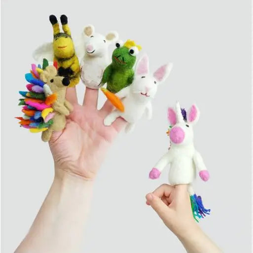 Filz-Fingerpuppen - Magische Wiese Set aus 6