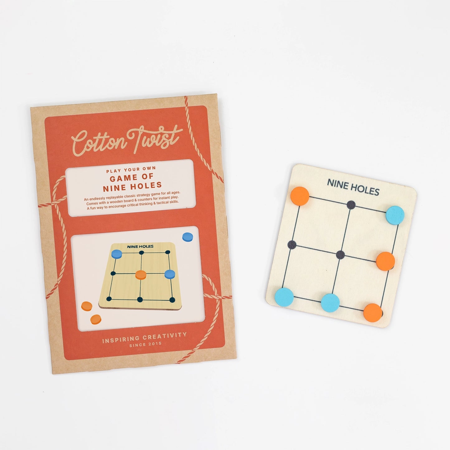 Spiel der Neun Löcher - Holzbrettspiel (in der Tüte)