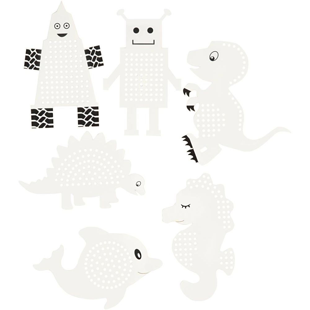 Stickkarton Tiere & Roboter