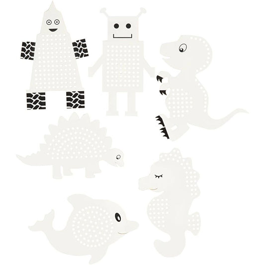 Stickkarton Tiere & Roboter