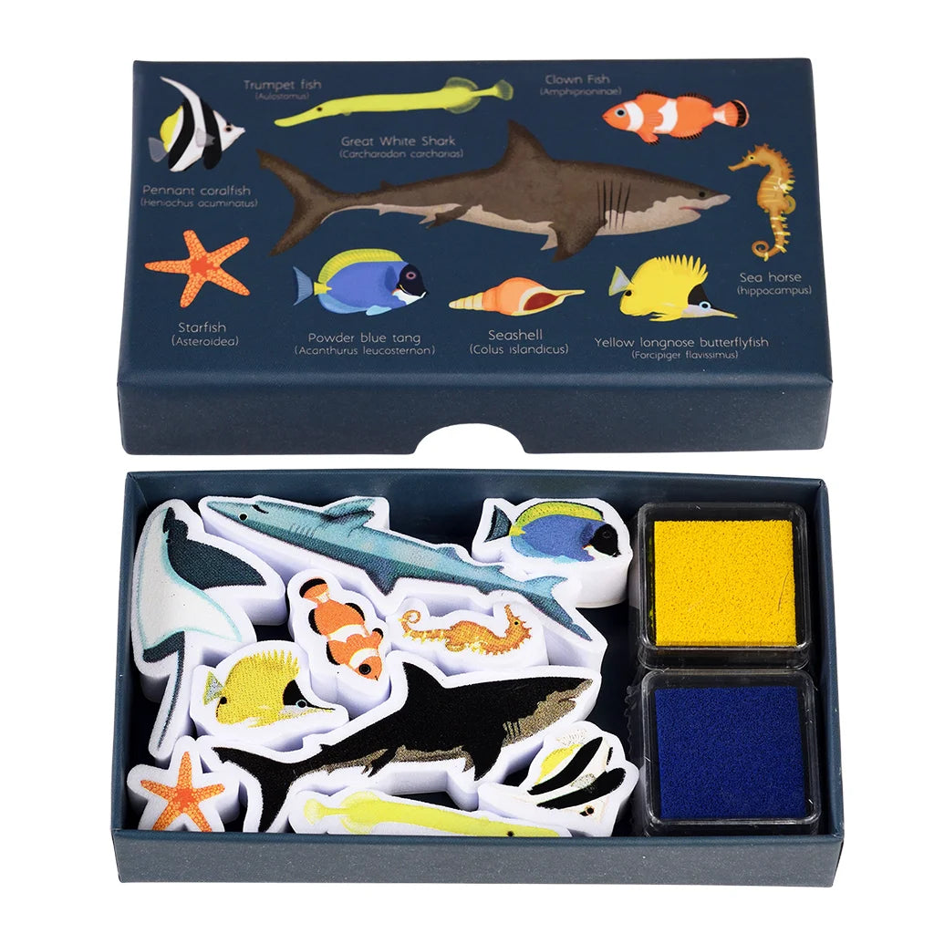 Mini-Set mit Stempeln Ozean