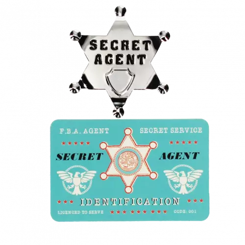 Metallabzeichen Und Ausweis - Secret Agent