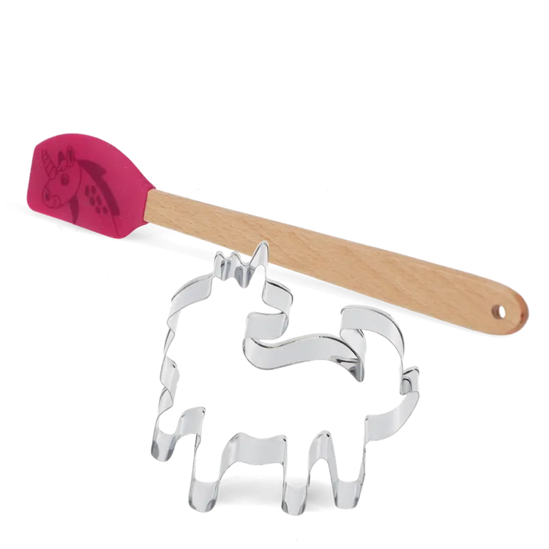 Plätzchen-Ausstechform und Teigschaber - Einhorn
