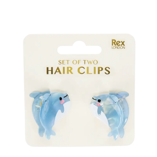 Mini-Haar-Klammern (2-er Set) - Delfine