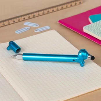 Kugelschreiber in Dackelform mit Touchscreen-Stift in blau oder pink