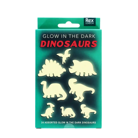 Im Dunkeln leuchtende Aufkleber (Box mit 12 Stück) - Dinos