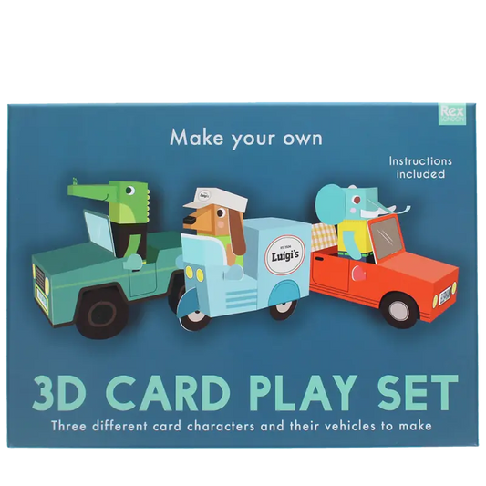 3D-Bastel-Set aus Pappe – Tiere und Autos