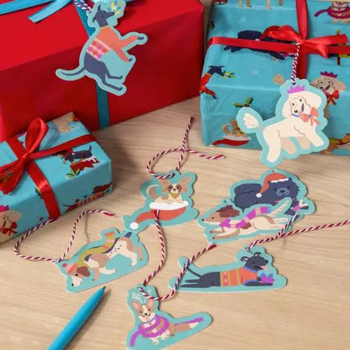 Weihnachtliche Geschenkanhänger aus Pappe (12-er Packung) - Festive Friends