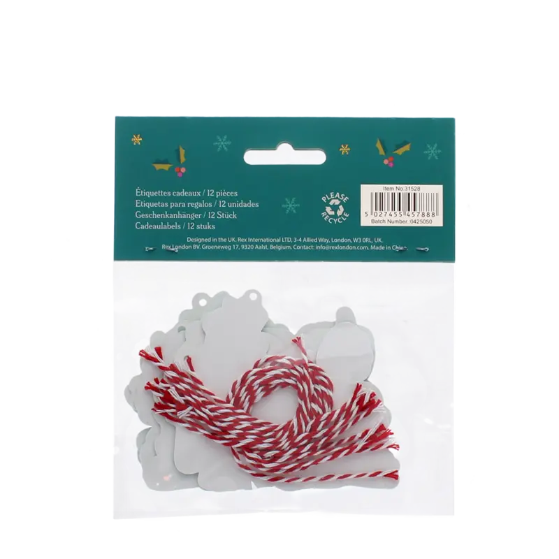 Weihnachtliche Geschenkanhänger aus Pappe (12-er Packung) - Festive Friends