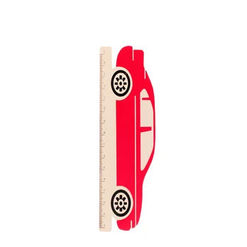 Holzlinear - Rotes Auto