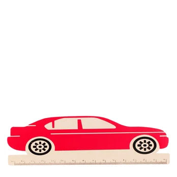 Holzlinear - Rotes Auto