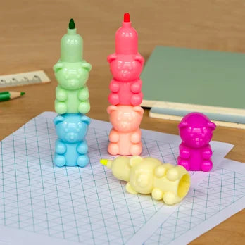Set mit stapelbaren Textmarkern – Teddybär